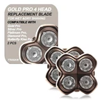 2 Pack Skulls Gold Pro 4 Head Replacement Blades For Shavers, Compatible. Fixed Price $24.99.