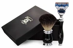 Pure Black Badger Hair Brush & 5 Edge Cartridge Razor Perfect Mens Shaving Set. Fixed Price $56.99.