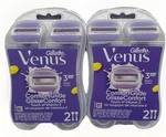 4-GILLETTE Venus Comfortglide 3 Blade Disposable Razors, Vitamin E, 2 Twin Packs. Fixed Price $12.55.