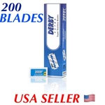 Derby Professional Double Edge Barber Super Stainless 200 Safety Razor Blades. Fixed Price $24.99.