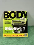 New Gillette Labs Body + Intimate Razor Blades Refill Cartridges 6 Pk -sealed. Fixed Price $23.00.