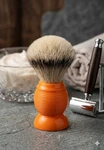 Gbs Silver Tip Badger Hair Tuxedo Beehive 26MM Shaving Brush Orange Resin. Fixed Price $59.99.
