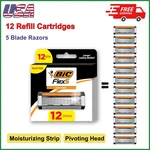 12 Bic Flex 5 Refillable Razor Cartridges Men Smooth And Comfortable. Fixed Price $28.35.
