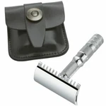 Merkur Solingen Open Comb Travel Safety Razor W/ Leather Case #90985000. Fixed Price $40.71.