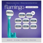 Flamingo By Harry Moisture Plus Razor Set 9 Cartridges + 1 Handle Open Box. Fixed Price $26.20.