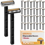 Phafaloop 3-BLADE Disposable Razors For & Women 100 Pack Bulk Stainless.... Fixed Price $24.94.