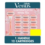 Venus Comfortglide Women's Razor Handle + 12 Cartridges, White Tea. Fixed Price $50.99.