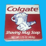 Vintage Colgate Shaving Mug Soap 1.75 Oz Box Only New Old Stock Nostalgic Prop. Fixed Price $15.00.