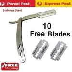 Professional Barber Salon Straight Cut Throat Shaving Silver Black. Fixed Price $14.29.
