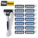 Mens Safety Razor 6 Layer Stainless Steel Blades Replaceable Head Shaver Usa. Fixed Price $7.98.