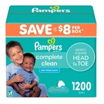 Pampers, Complete Clean Baby Wipes, Fresh Scent, 15 Pk., 1200. Fixed Price $39.15.
