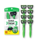 Schick 3 Blade Disposable Razors For Men, 8 Ct, Men's Sensitive Skin Manual. Fixed Price $16.99.