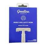 Goodline Men's Double Edge Safety Razor + 5 Stainless Steel Replacement Blades. Fixed Price $12.00.