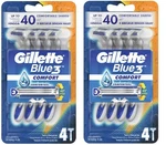 2 X Gillette BLUE3 Comfort Disposable Razor 4 Counts Free Shipping. Fixed Price $41.99.
