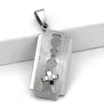 New Gift Inc Men's Stainless Steel 45MM Silver Razor Prayer Blade Pendant+box. Fixed Price $14.99.