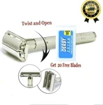 Twist To Open Butterfly Safety Shaving Razor & 20 Derby Double Edge Blades Woman. Fixed Price $21.99.