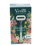 Gillette Venus Razor Deluxe Smooth Sensitive, Metal Handle, 2 Refills - 5 Blade. Fixed Price $12.99.