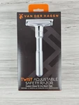 Van Der Hagen Twist Adjustable Safety Razor Siver 5 Blades + Shave Butter Sample. Fixed Price $21.99.