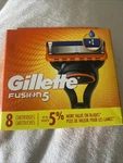 Gillette Fusion 5 Pack Of 8 Cartridges. Fixed Price $16.99.