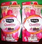 2 Schick Quattro Disposable Women's Razors Raspberry Rain 6 Total New!!. Fixed Price $14.50.