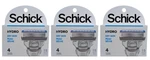 Schick Hydro Dry Skin 5 Blades Razor 4 REFILLS/3 Packs 12 Cartridg. Fixed Price $21.99.