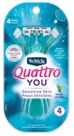 Schick Quattro You Sensitive Skin Women Disposable Razors Aloe 4 Count. Fixed Price $7.72.