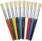 Creative Arts Round Tip Paint Brushes, Short Stubby Handle With Hog Bristl. Fixed Price $25.84.