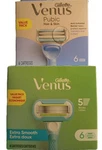 Lot Of 2 Gillette Venus Pubic Hair & Skin Extra Smooth Doux 6 Ct Each. Fixed Price $22.95.