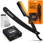 Markhor Straight Razors For Men With 100 Single Edge Blades Matte Black. Fixed Price $14.92.