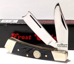 Frost Cutlery Little Razor Black Worm Groove Bone 2 Blade Folding Pocket Knife. Fixed Price $17.93.