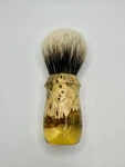 Maple Hybrid Handle With Two Band Finest Badger Shave Brush, Yellow & Tan. Fixed Price $50.00.