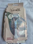 Gillette Venus For Pubic Hair & Skin Razor 2 Cartridges + 1 Handle Box Damaged. Fixed Price $12.99.