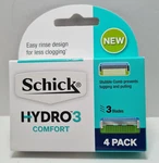 Latest Schick Hydro 3 Comfort Razor Refill 4 Cartridges New Design Less Clogging. Fixed Price $7.23.