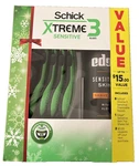 Schick XTREME3 Sensitive Disposable Razors - 8 Count With Edge 7OZ Shave Gel. Fixed Price $9.75.