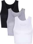 3 Pieces Women Basic Crop Tank Top Sport Small, White Black Light Gray. Fixed Price $24.18.