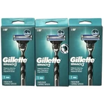 3 Gillette Mach Blade Razors 1 Cartridge Classic Close Shave Lubrication Strip. Fixed Price $20.00.