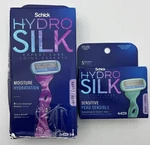 Schick Hydro Silk Razor Handle 4X Blades Please Read Description. Fixed Price $25.00.