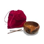 Hagestad Handicrafts Handmade Rosewood Yarn Bowl Crochet Needles-new In Box. Fixed Price $20.00.