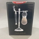 Bey-berk Deluxe Shave Kit Black & Chrome With Stand Mach 3 Razor Badger Brush. Fixed Price $44.00.