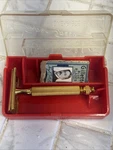 Vintage Gillette Milford Gold Tone Double Edge Safety W/ Box + Razors 40. Fixed Price $29.99.