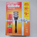 Gillette Fusion 5 Gift Set (1) Razor Men (3) Blade Cartridges & Shave Gel. Fixed Price $25.45.