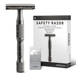 Gun Black Safety Razor, Single Blade Razors For Men, With 10 Platinum Coated Sta. Fixed Price $20.99.
