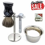 5 Pc Badger Brush Men De Safety Razor Shaving Set Christmas Gift. Fixed Price $34.99.