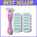 6-BLADE Women's Razor Kit + 12 Refills Pink. Fixed Price $40.79.