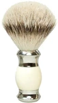 Golddachs Pfeilring, Silvertip Badger, White/silver Shaving Brush. Fixed Price $29.99.
