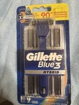 Gillette Blue 3 Hybrid Razor + 9 Cartridges Us Seller. Fixed Price $26.37.