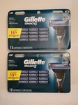 Pk Gillette MACH3 Mens Razor Blades Refill 12 X2 24 Total Cartridges. Fixed Price $45.00.