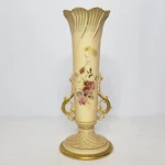 Antique Royal Worcester Edward Raby Ivory Floral Double Handle Vase 1556 9.5". Fixed Price $254.99.