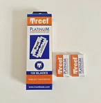100 Treet Platinum Double Edge Razor Blades. Fixed Price $9.99.