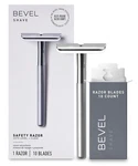 Bevel Men's Safety Razor Brass Handle 10 Double Edge Blades Silver Refills. Fixed Price $36.42.
